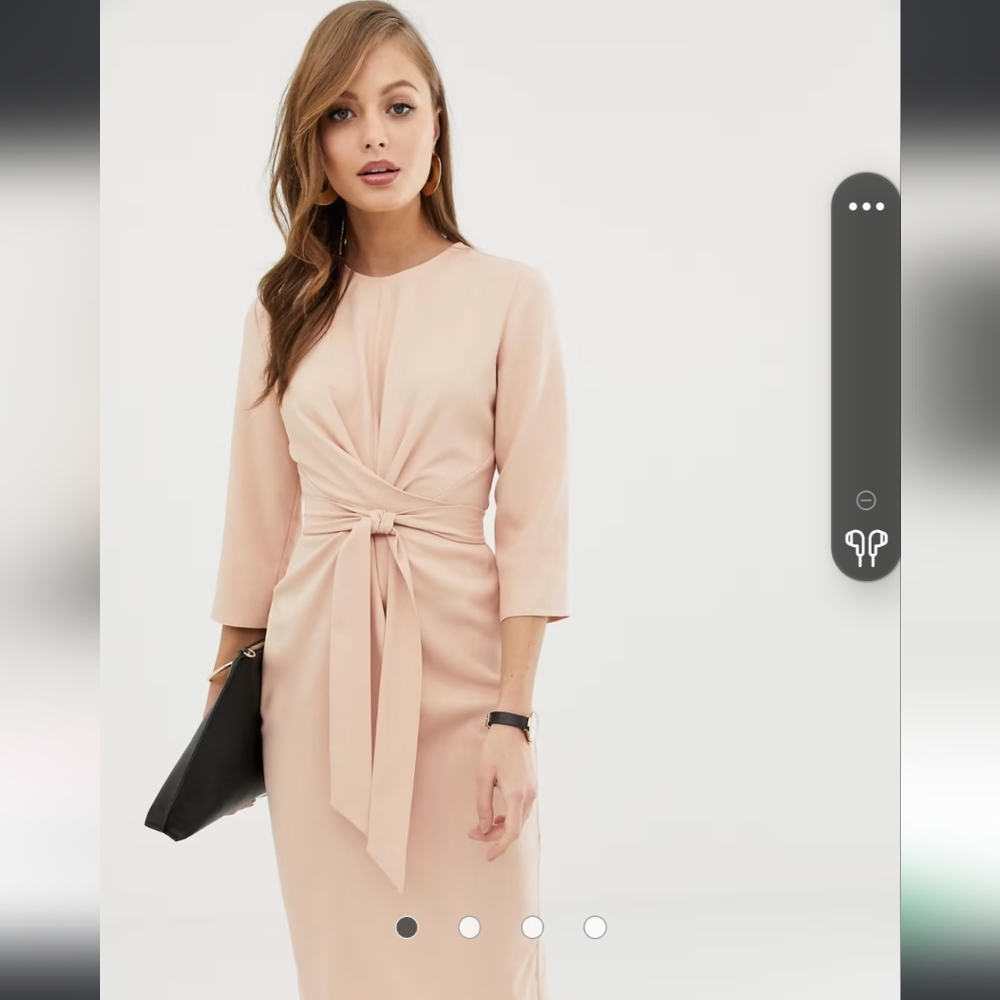 NWT ASOS Pink tie front dress